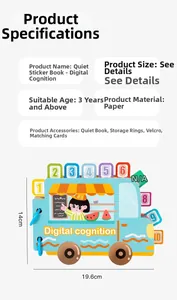 Dimensions détaillées du livre interactif éducatif pour enfants avec chiffres et reliure