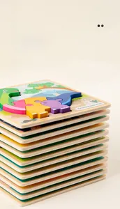 Macro detail of wooden dinosaur puzzle showing smooth rounded corners and premium materials