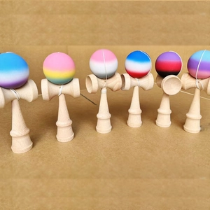Traditional Wooden Kendama Skill Toy For Coordination Training Professional Colorful Sword Ball Educational Game Toy For Kids Adults