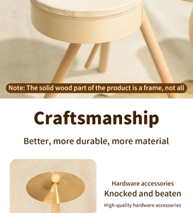 Close-up of solid wood frame and high-quality hardware of the children drum set