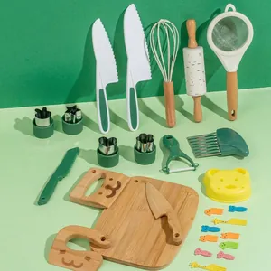 Wooden Kids Kitchen Simulation Cooking Baking Montessori Educational Pretend Play Chef Accessories For Toddlers Children