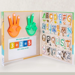 Montessori felt busy book with math finger counting and animal alphabet for kids learning