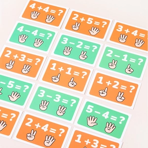 Montessori math flashcards for kids with finger patterns for addition and subtraction