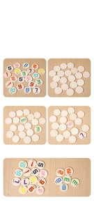 Close-up of wooden educational number discs featuring numbers 1 to 10 and English words