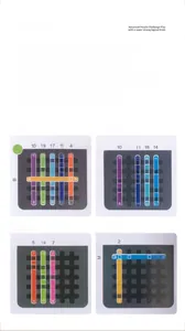 Educational wood rainbow sticks logic game with 4 progressive difficulty levels