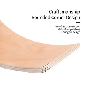 Kids wooden balance board with multi-layer natural wood texture and rounded smooth edges