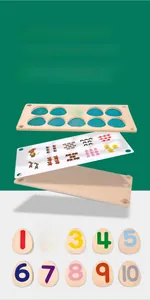 Detailansicht Montessori Holzspielzeug mit bunten Eiern und Zahlen zum Zählen und Lernen