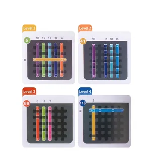 Rainbow wooden sticks logic challenge cards for kids montessori puzzle training game