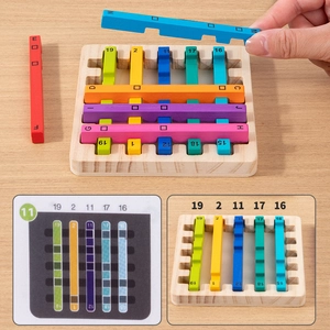 Rainbow wooden stick matching puzzle toy for toddlers to learn numbers and logic