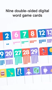 Detailed view of double-sided educational cards with numbers and English vocabulary