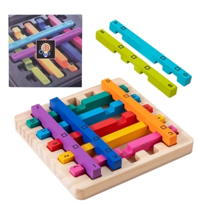 Rainbow wooden logic sticks with letters and numbers for kids educational matching game