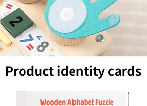 Detailed close-up of wooden math puzzle blocks with felt hand for early learning