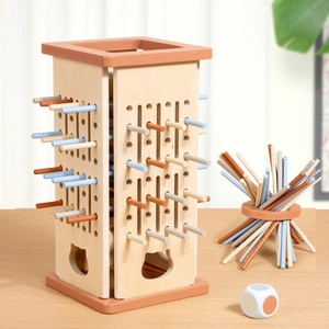 Montessori Wooden Draw Stick Game Toy For Kids Educational Balance Training Focus Coordination Parent-Child Board Game