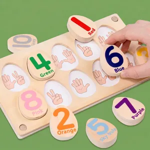 Hölzernes Digitales Zahlen Ei Matching Puzzle Spielzeug Früherziehung Farberkennung Montessori Arithmetik Brett Für Kinder Geschenk