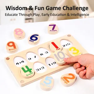 Pädagogisches Holz-Eier-Puzzle für Kinder zum Lernen von Farben, Zahlen und Mathe
