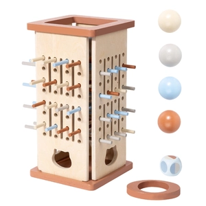 Educational 2-in-1 wooden stick game for color recognition and balance training