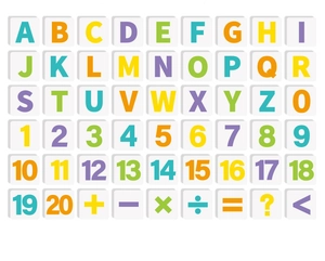 Coffret éducatif de lettres et chiffres magnétiques colorés pour l'apprentissage