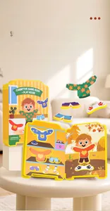 Detailed view of removable clothing accessories for educational interactive EVA quiet book