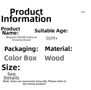 Spécifications du tableau magnétique multifonctionnel en bois pour enfants de 36M+