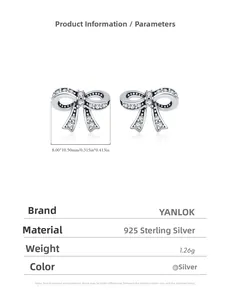 Detailed size and weight specs of S925 sterling silver bowknot diamond stud earrings