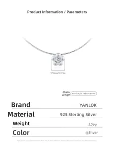 Detailed specs of S925 silver floral choker with a 9.5mm sparkling center zircon