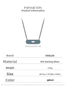 Detail view of S925 sterling silver star necklace pendant with blue stones and dimensions