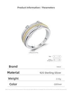 Macro shot of S925 sterling silver ring showing intertwined bands and fine diamond inlay