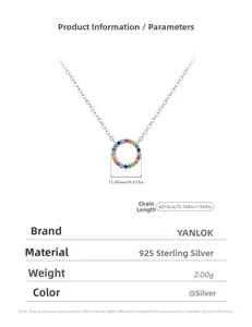 Macro shot of S925 sterling silver rainbow gemstone pendant showing 11mm size and 45cm chain