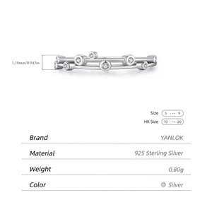 Bague minimaliste en argent sterling S925 ornée de micro-pierres en oxyde de zirconium