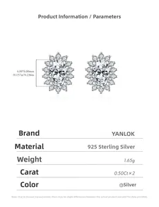 Dettagli dei orecchini a perno con moissanite VVS1 taglio ovale in argento sterling 925