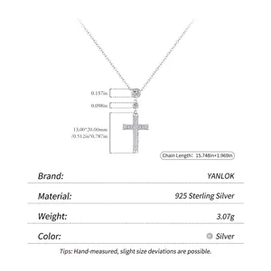 S925 sterling silver necklace with sparkling cubic zirconia cross pendant and 45cm chain