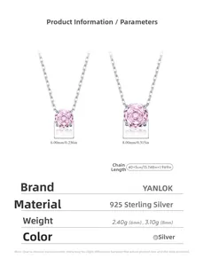 Detailed size comparison of 6mm and 8mm pink rose cut gemstone pendants on silver chains