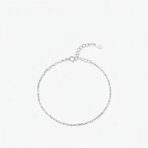 Women's 925 Sterling Silver Sparkling Chain Bracelet Minimalist Adjustable Thin Bracelet Elegant Jewelry Gift For Her