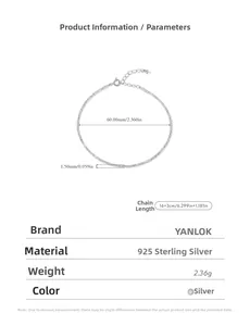 Technical drawing of S925 sterling silver bracelet with 16+3cm length and 1.5mm thickness