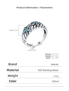 Detailed S925 sterling silver starfish ring size guide and dimensions for women