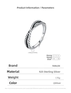 Detail of twisted S925 sterling silver ring with cubic zirconia and 1.6mm width