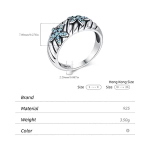 Vintage S925 sterling silver ring with starfish design and blue turquoise stones
