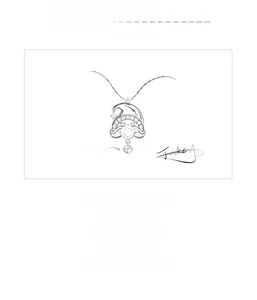 Croquis de conception d'un pendentif bonnet de Noël en argent S925 avec moissanite et cloche