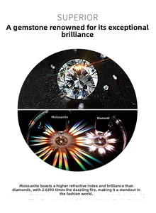 Comparison showing moissanite's superior fire and light refraction against a diamond