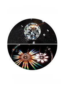 Macro comparison showing superior fire and brilliance of Moissanite versus natural diamond