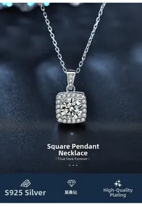 Makroaufnahme des S925 Sterlingsilber Halo-Anhängers mit glänzendem Moissanit-Stein