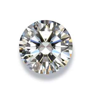 5 carat round brilliant cut moissanite gemstone with excellent fire and symmetry