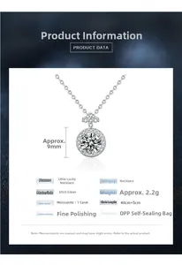 Detail specifications of 1ct Moissanite clover necklace made from 925 sterling silver