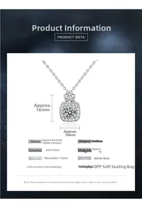 Détails du pendentif flacon de parfum en argent S925 avec moissanite de 1ct