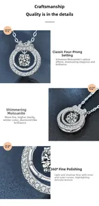 Detailed close-up showing moissanite stone settings and the bow-shaped pendant detail