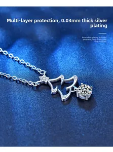 Macro view of Christmas tree pendant in 925 silver with nano silver plating detail