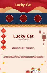 Detail of S925 sterling silver Lucky Cat pendant with Moissanite stone setting