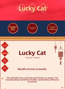 Detail of S925 sterling silver material specs and plating process for lucky cat bracelet