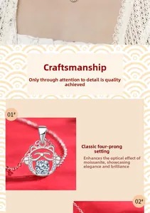 Macro detail of silver cat pendant necklace featuring a sparkling round moissanite stone