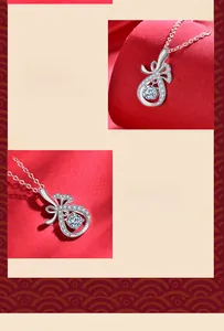 Dettaglio del ciondolo in Moissanite argento 925 con finitura lucida a 360 gradi